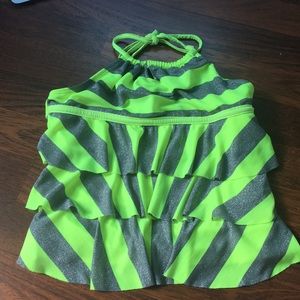 Bright Yellow & Silver Striped Tankini